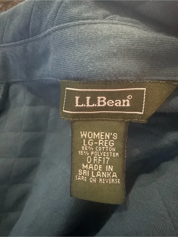 Vintage L.L.Bean quilted sweatshirt jacket Large - Image 6