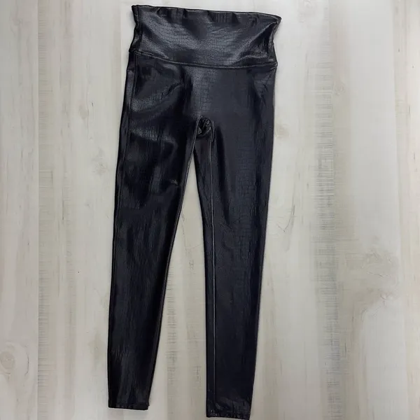 SPANX revolve anthropologie crocodile high rise brown leggings travel slimming - Image 9
