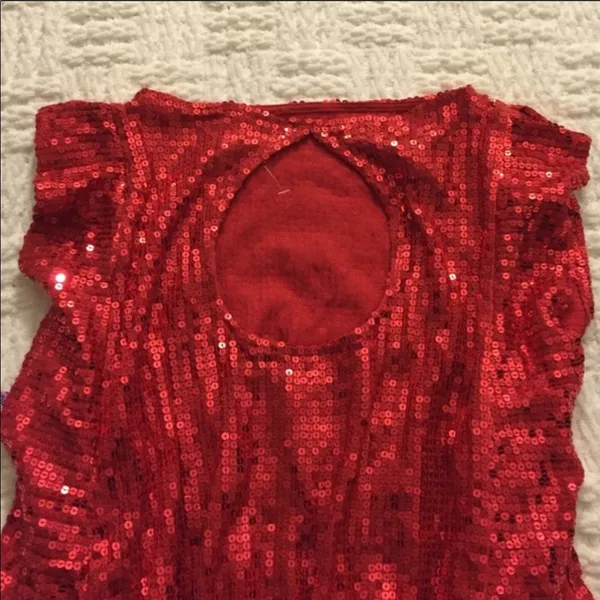 NWT Vintage Free People Red Sequin Sparkle Holiday Sparkly Tunic Top Small - Image 7