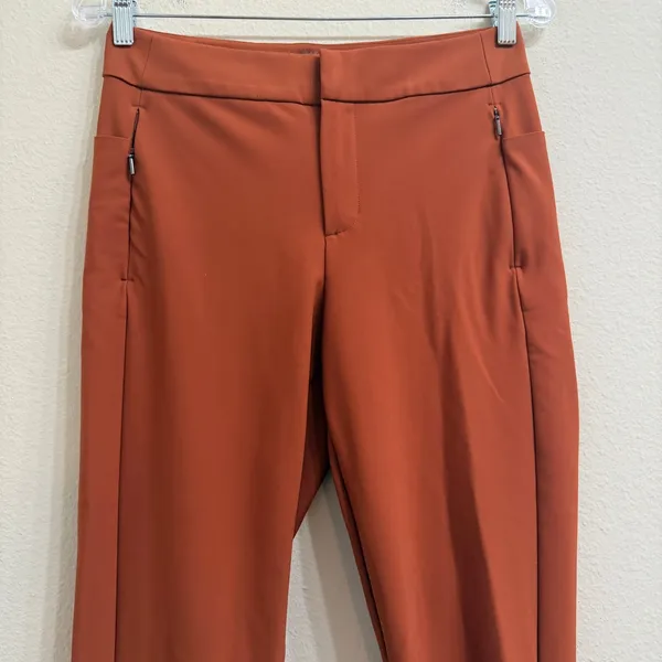 Athleta Stellar Skinny Trouser Size 6 Ancient Mahogany Zip Pockets Luxe Fabric - Image 3