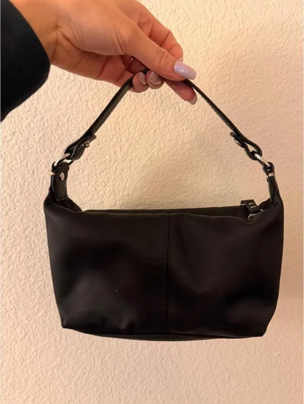 Coach Hamptons Black Satin Nylon Mini Baguette Shoulder Bag - Image 2