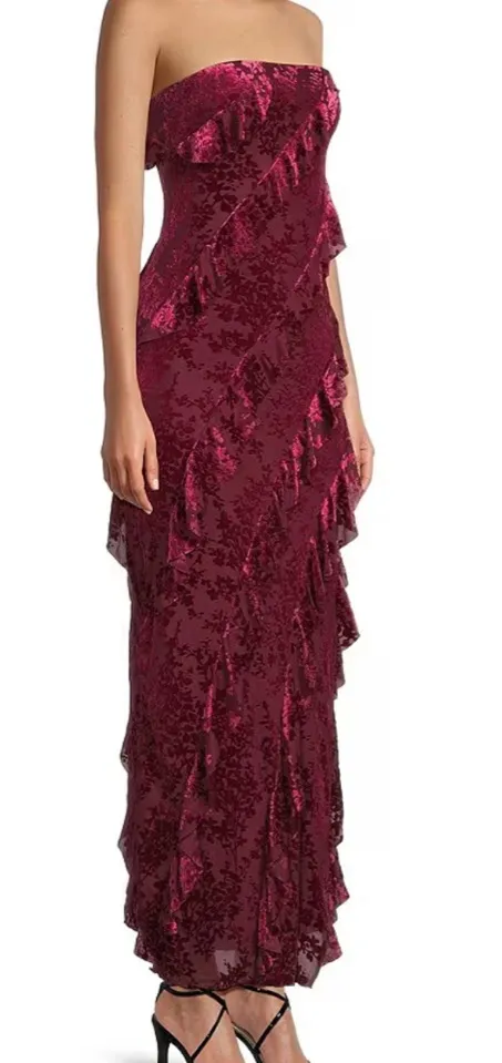 Marshalls Wine Velvet Desire Maxi Dress - Image 2