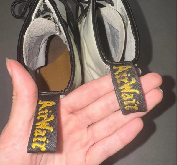 Dr. Martens White Leather Combat Boots size 8 Women’s - Image 3