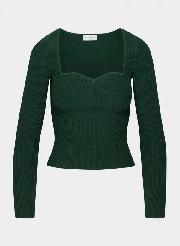 Sculpt Knit Sweetheart Longsleeve - Image 4