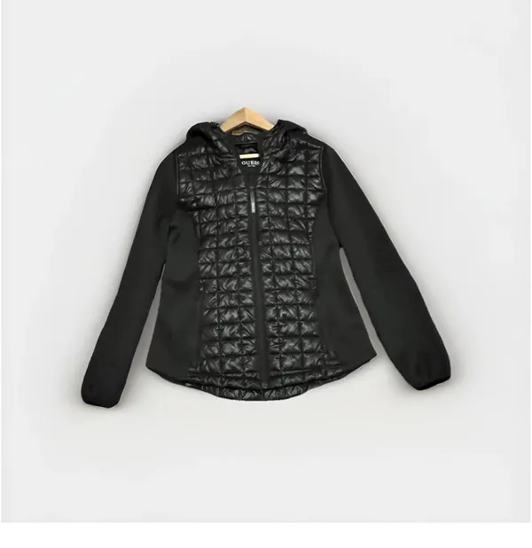 Guess Women’s Quilted Hybrid Jacket Medium Designer Outerwear - Image 2