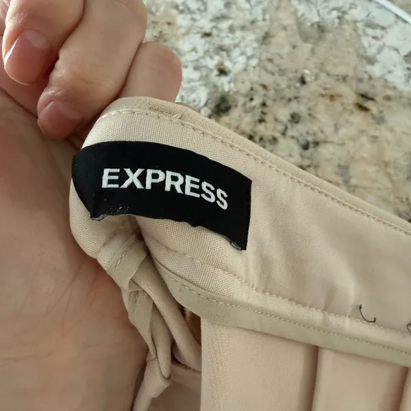 Express Columnist Slim Ankle Pants Beige Stretch Work Office Career Pant Size 6L - Image 5