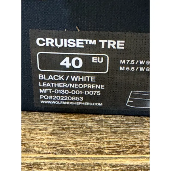 Wolf & Shepherd Cruise Tre Size 40 W 9 M 7.5 Black White Leather Slip On Sneaker - Image 10