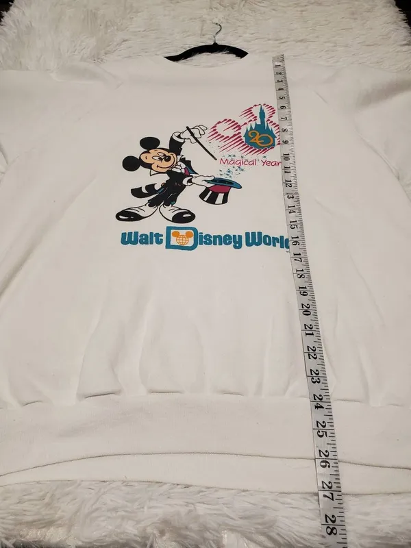 Disney World Anniversary Vintage Mickey Mouse Sweatshirt in White XL - Image 5
