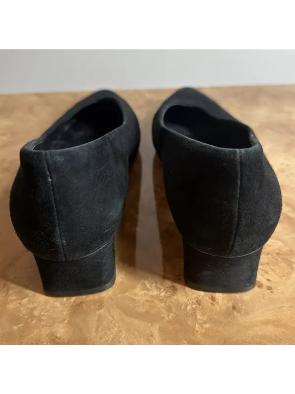 Everlane Black Suede Block Heel Pumps Made in Italy Women's Size 7.5 - Image 3