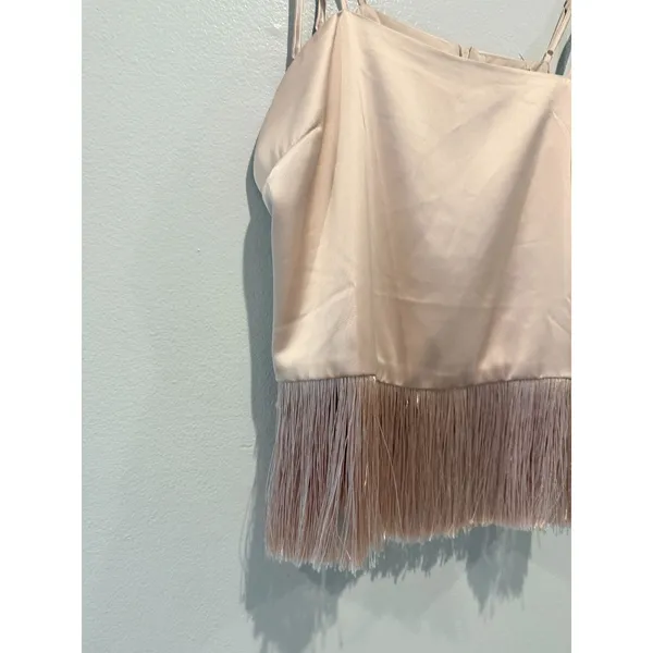 BAILEY 44 Sleeveless Camisole top Fringe satin silky L - Image 2