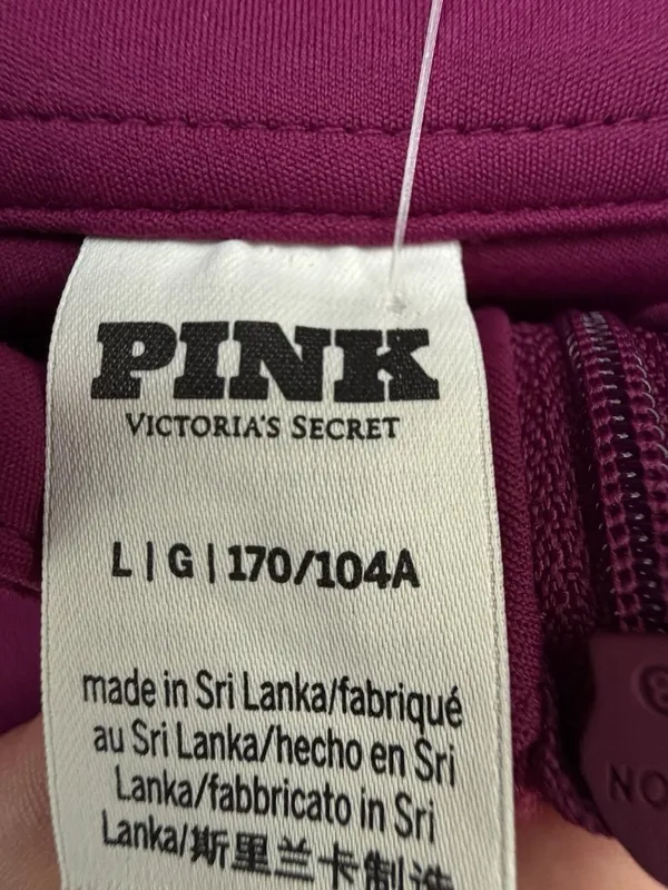 Victoria Secret PINK Half-Zip Sweatshirt LARGE Top Purple L NWOT - Image 10