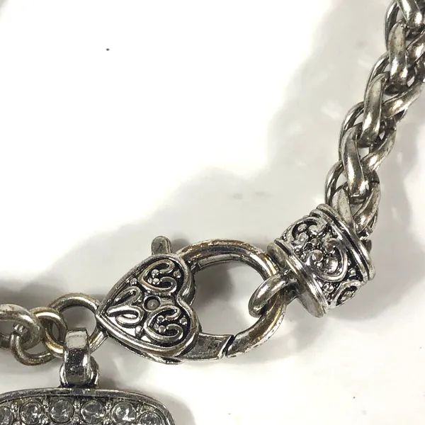 University of Alabama Silver Tone Bracelet 7.75" Long Heart Lock Closure - Image 3