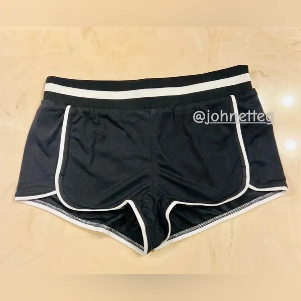 FREE PEOPLE MOVEMENT Prep In Your Step Athletic Shorts Black Low Rise Retro M - Image 2