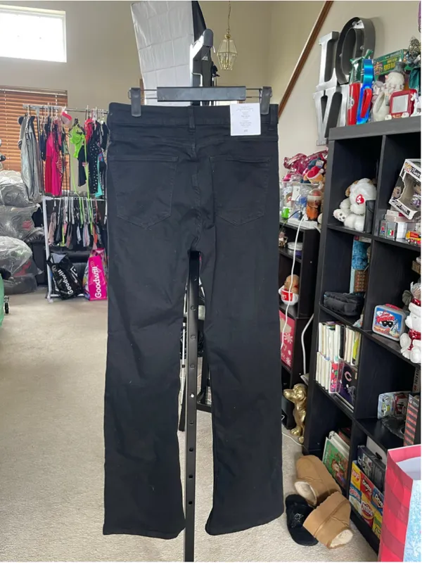 Women's H&M Black Flare High Waist Jeans Size 6 - Image 2