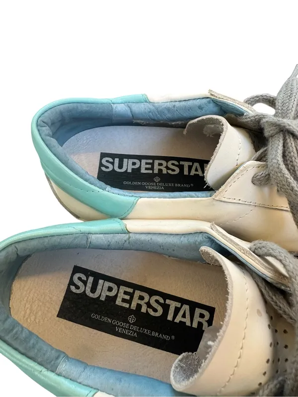Golden Goose Women's Super-Star with suede star and blue heel tab 40 - Image 5