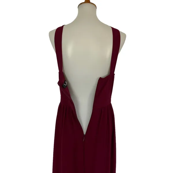 Lulus Large Maroon Bridesmaid Maxi Dress‎ Formal Evening Gown - Image 7