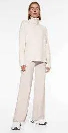 Oysho ribbed asymmetric high neck turtleneck knit sweater - Image 6