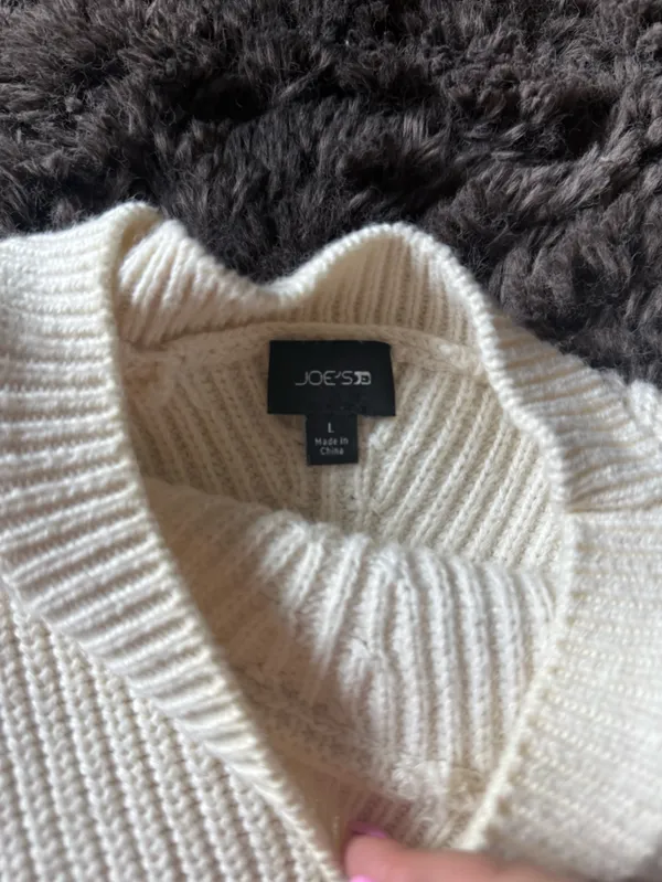 Joe's Jeans Cream Ribbed Knit shirt - Image 3
