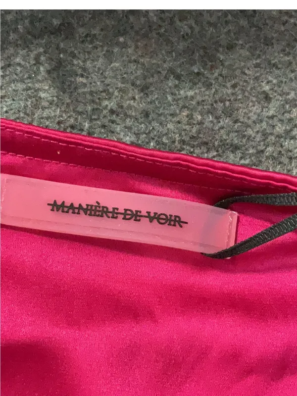 Manière De Voir Hot Pink Halter Ruched Mini Dress - Image 5