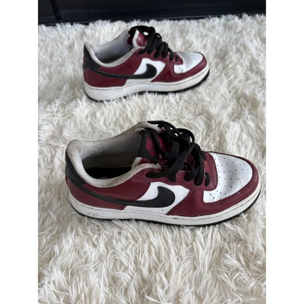 Nike Air Force 1 AF1 Burgundy Red Black White Low Top Sneakers‎ Shoes 6.5 - Image 3