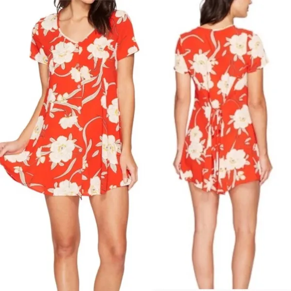 Show Me Your Mumu Bennett Babydoll Dress Southern Red Pebble Floral Size‎ Small - Image 2