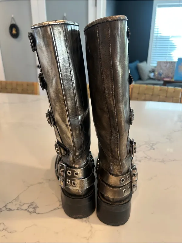 Steve Madden Rocky Boots Black Distressed size 5.5 - Image 5
