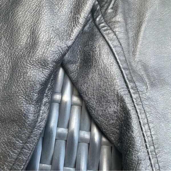 Vintage Albert Dunner Black Leather Pants Size 4 Festival Straight Leg retro - Image 3