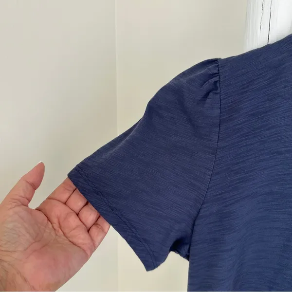 Aerie Navy Soft Puff Sleeve Short Sleeve Tee Size Large - Image 4