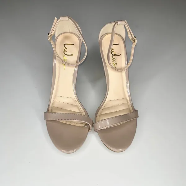 LuLus Nude Colored Open Toe Heels, 8 - Image 2