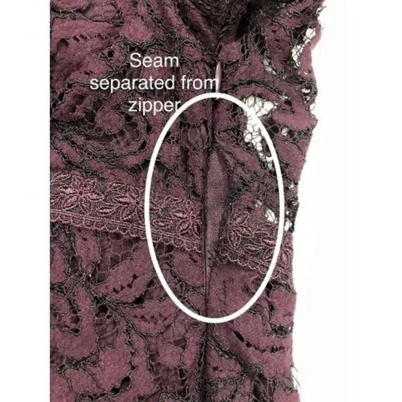 Kimchi Blue Maroon Red Lace Long‎ Sleeve Fit And Flare Empire Waist Dress Size 0 - Image 3