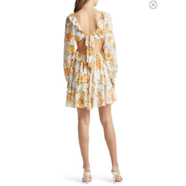 VICI Floral Long Sleeve Cutout Chiffon Babydoll Dress NWT Size XL‎ - Image 3