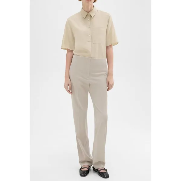 Theory Adjustable Wool Gabardine Pant in Aged flax size 0 - Image 6