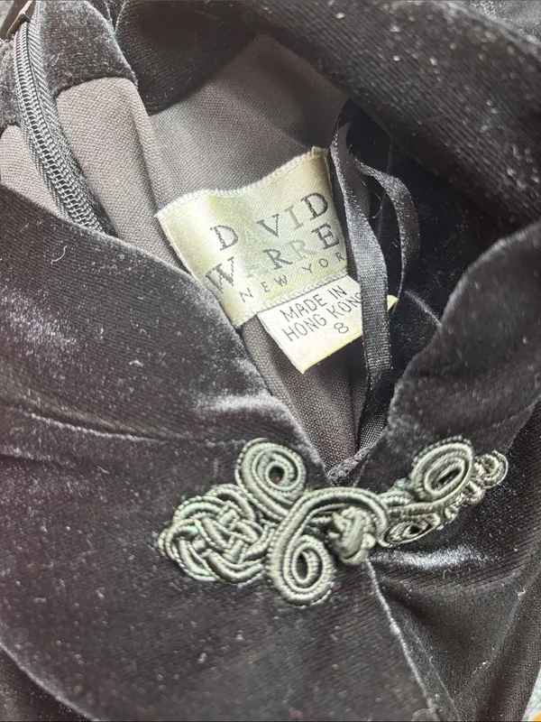 Vintage black velvet dress - Image 9