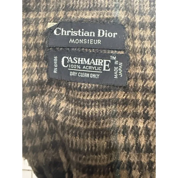 Christian Dior Wool Scarf Vintage Classic Fringe Fall/Winter Scarf - Image 4