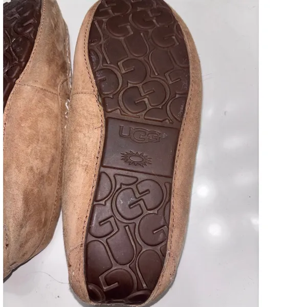 UGG Ansley Chestnut Suede Wool Lined Moccasin‎ Slippers Womens 8 3312 - Image 6