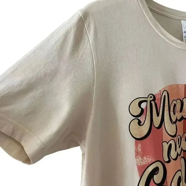 NWOT Canvas Graphic Tee Bohemian Festival Lagenlook Long SZ L - Image 7
