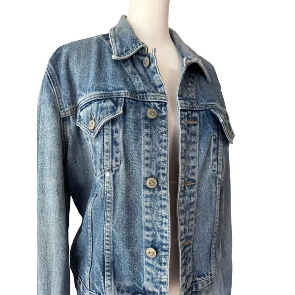 Vintage Y2K Stephen Hardy for Squeeze 100% Cotton Medium Wash Denim Jacket - Image 5