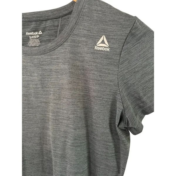Reebok Womens Gray Space Dye Heathered‎ Short Sleeve Athletic T-Shirt Size Small - Image 4