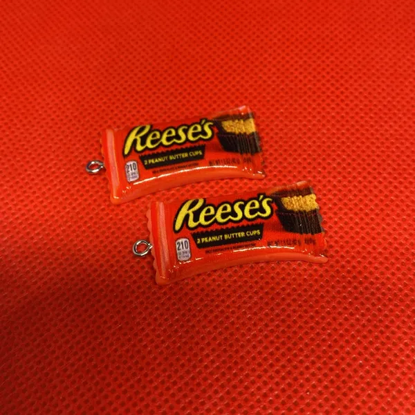 2pc Resin Candy Snack Charms DIY Projects Necklace or Earrings Orange - Image 2
