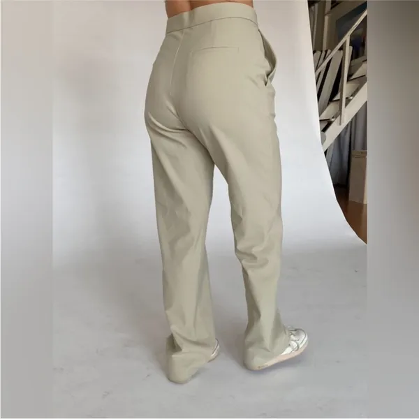 Djerf Avenue First Choice Pants in Greige High Waisted Trousers Pants Tan Sz S - Image 3