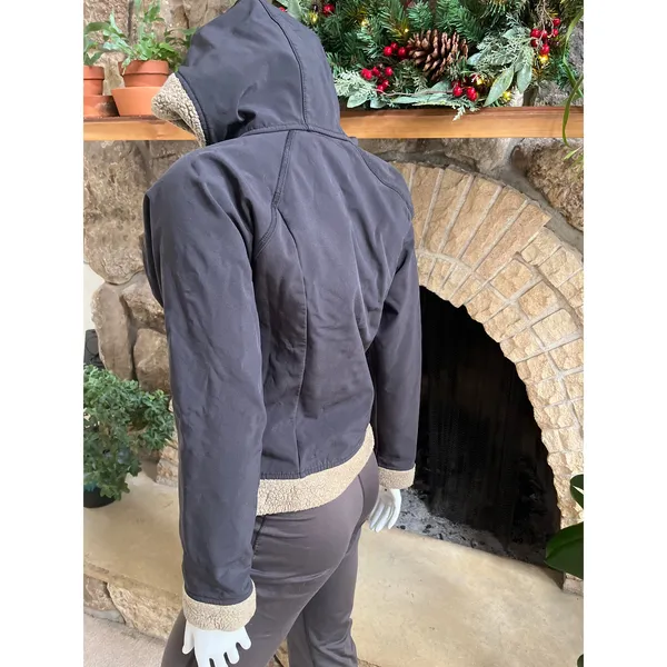 Marmot Fleece Lined Full Zip Black Hooded Jacket Women's Size Medium - Image 3