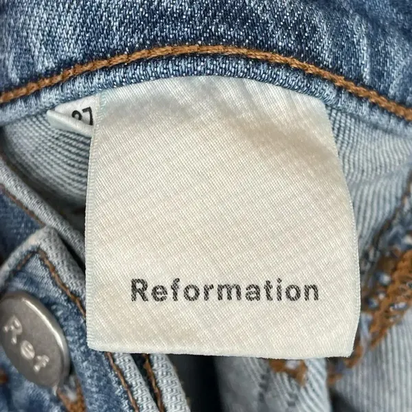 Reformation High Skinny Crop Jeans Patch Pockets 27 - Image 5