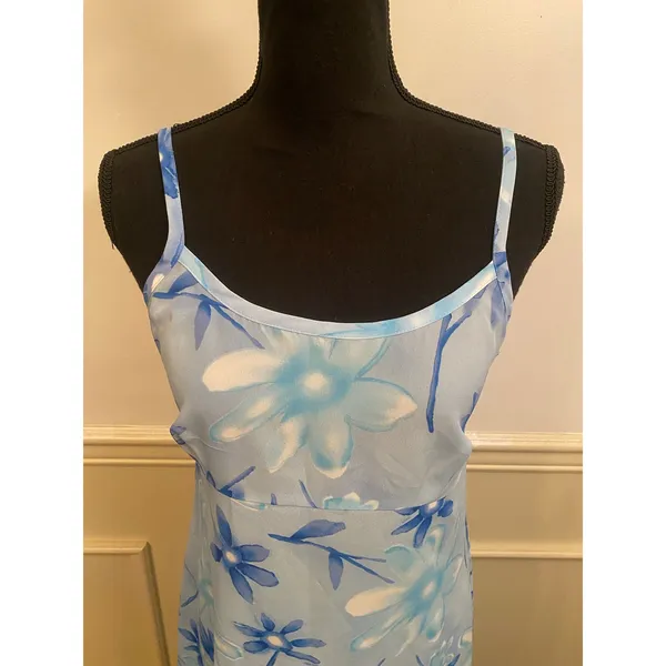 Vintage Y2K California Concepts Maxi Dress Baby Blue Floral Fairy Sheer - Image 4