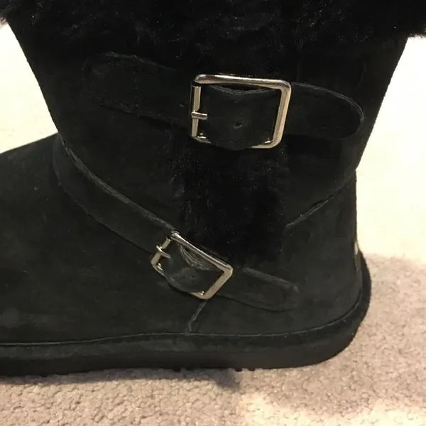 Lamo Black Suede & Leather Buckle Winter Boots - Image 2