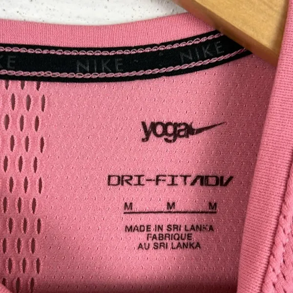 Nike Yoga women’s Dri-Fit Adv luxe short sleeve pink crop top athletic size M - Image 2