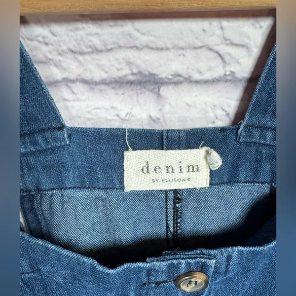 Denim by Ellison, Size Small Blue Denim‎ Button Overall Dress cottagecore - Image 4