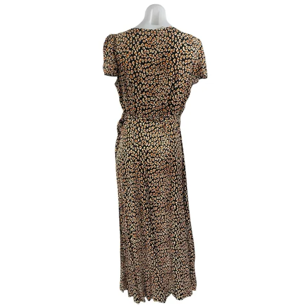 Free People Gorgeous Jess Multicolor Leopard Print Maxi A-Line Wrap Dress Sz S/P - Image 3