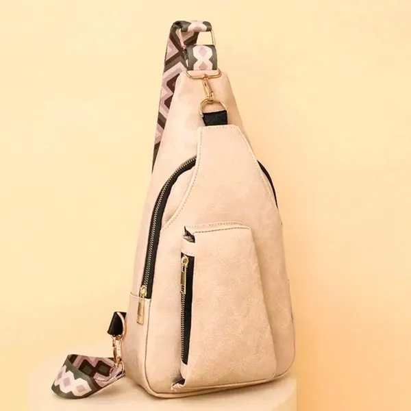 Vintage Bohemian Crossbody Bag - Beige - Image 2