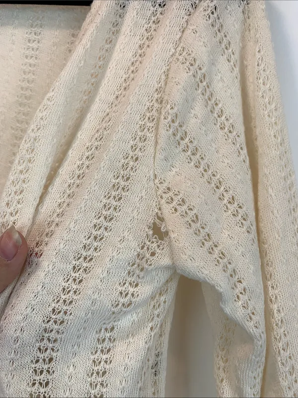 Altar’d State cropped cardigan sz S crochet tie front boho basic preppy indie * - Image 3