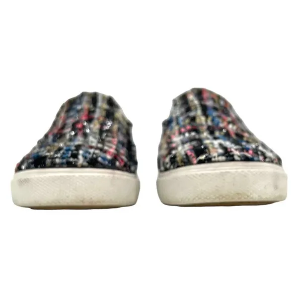 Jack Rogers Anna Black Multi-Colored Boucle Metallic Tweed Slip On Sneakers Sz 6 - Image 3
